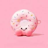Cute Donut Themed 3″ Silicone AirPods Case - Pink